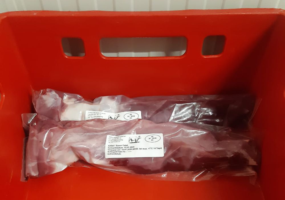 vakuum verpacktes sauen filet